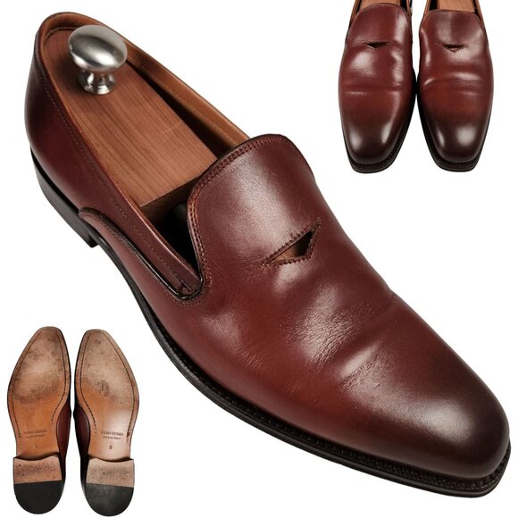 Paul Fredrick Other - Paul Fredrick Italy Men's 9 Burnished Brown Leather Dress Shoes Venetian Loafers